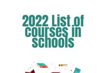 2025 List of Courses In Schools (Colleges & Universities)